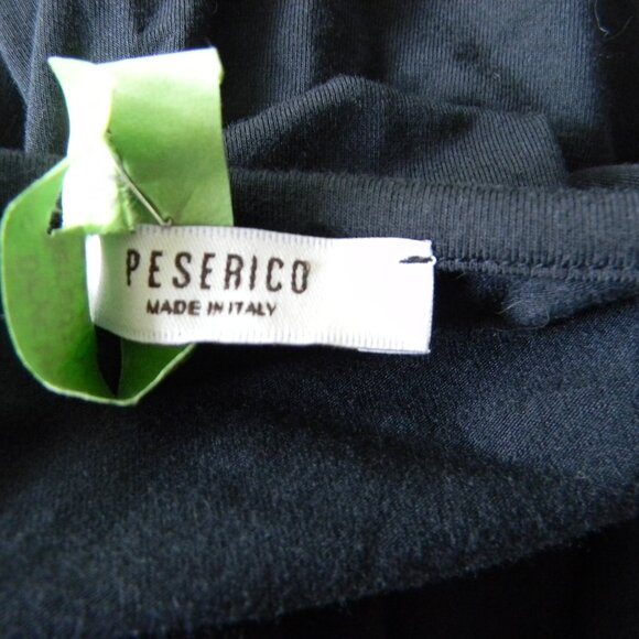 PESERICO NAVY BLUE 3/4 SLV FULL SKIRT ITALY MINIMALIST DRESS SZ IT 42 US 6 - Picture 4 of 5